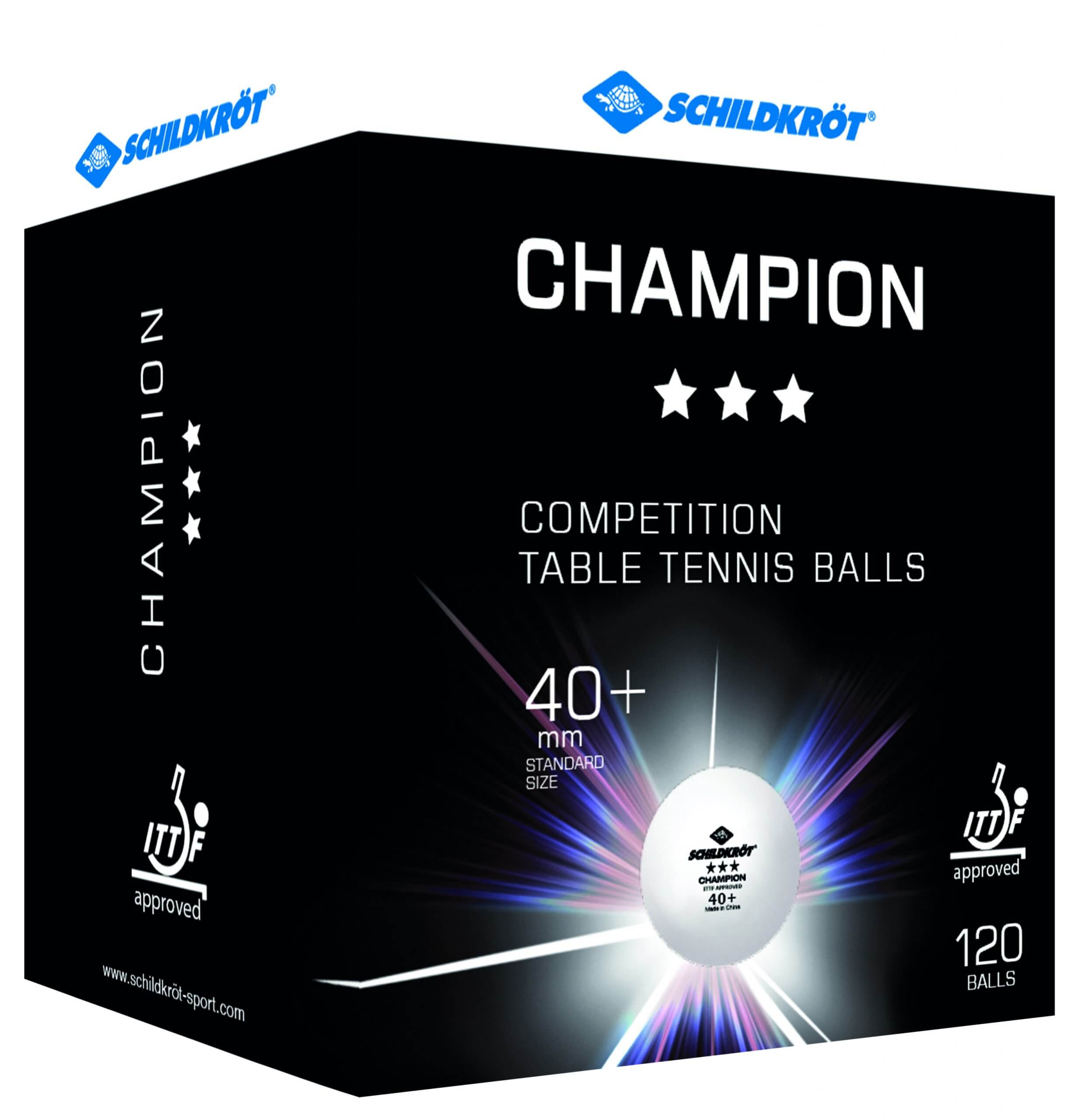 Tischtennisball 608542_3SternChampionBall_Poly_weiß_120erBox_Verpackung Tischtennisball 608542_3SternChampionBall_Poly_weiß_120erBox_Verpackung